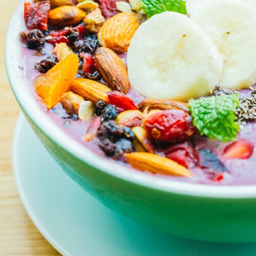berries smoothie in a bowl