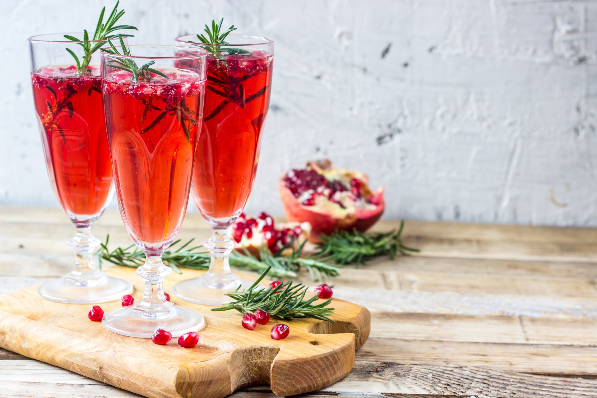 Cranberry Mimosa with Frosted Cranberries 